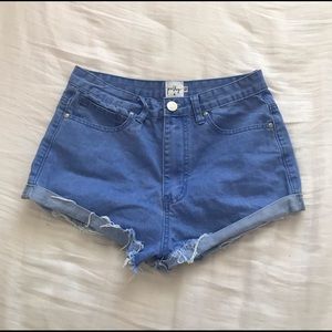 Princess Polly Blue Hoodwink Denim Shorts